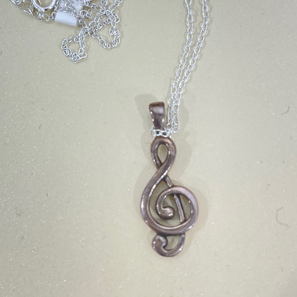 Sterling Silver Necklace- Treble Clef