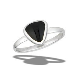 Sterling Silver Ring- Triangle Onyx