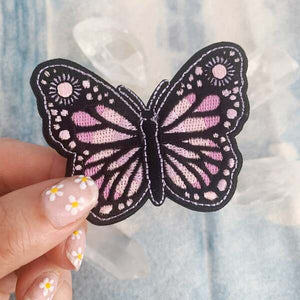 Pink Butterfly Iron On Patch