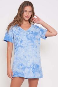 Tie Dye T-Shirt Dress- Ocean Blue