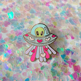 Love UFO & Alien Guy Enamel Pin