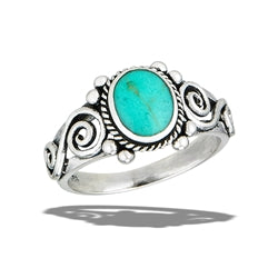 Sterling Silver Ring- Granulation Turquoise Ring