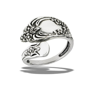 Sterling Silver Ring- Floral Spoon Ring