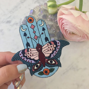 Mystical Butterfly Hamsa Hand Patch