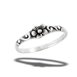 Sterling Silver Ring- Scroll Flower Ring