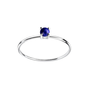 Sterling Silver Ring- Tiny Lapis Ring