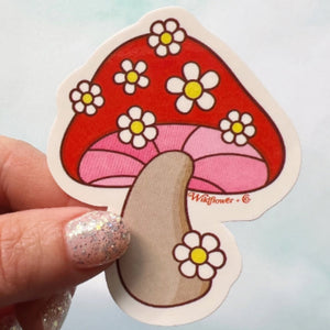 Daisy Mushroom Sticker