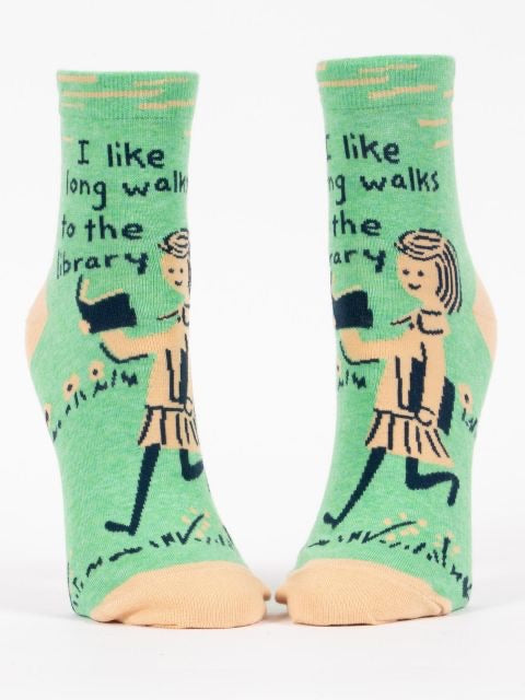 I Like Long Walks to the Library - Women’s Ankle