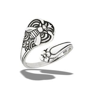 Sterling Silver Ring- Bumble Bee Spoon Ring